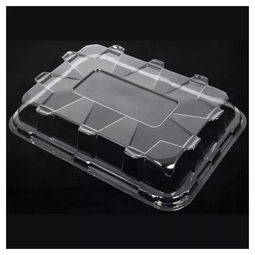 Couvercle PET plat rectangulaire transparent (35 × 24cm)