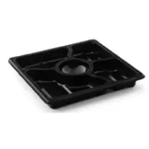 Ravier RPET carré noir 250 × 250 × 33 mm 5 compartiments (par 120)