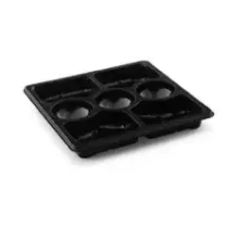 Ravier RPET carré noir 250 × 250 × 33 mm 7 compartiments (par 120)