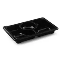 Ravier rPET noir 250 × 166 × 33 mm 3 compartiments (par 240)