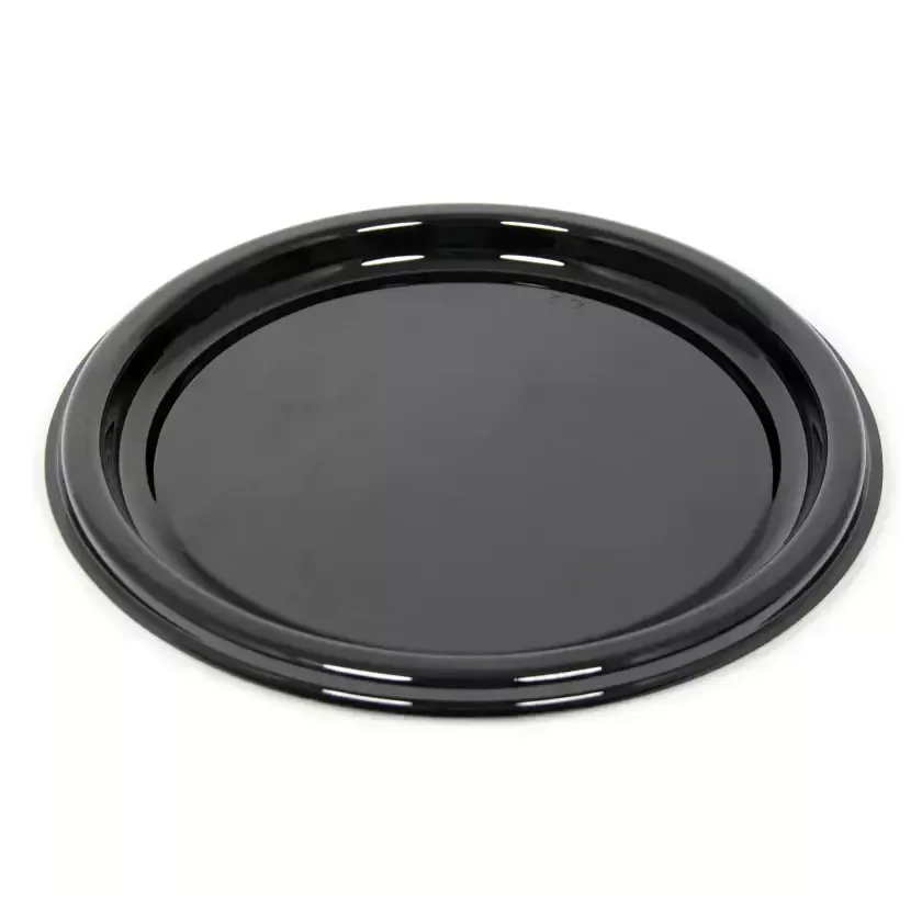 Plat PET rond noir 30cm (par 50)