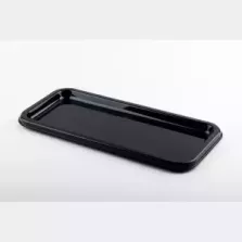 Plat PET rectangulaire noir 35 × 16cm (par 50)