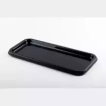 Plat PET rectangulaire noir 35 × 16cm (par 50)