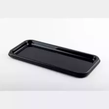 Plat PET rectangulaire noir 35 × 16cm (par 50)