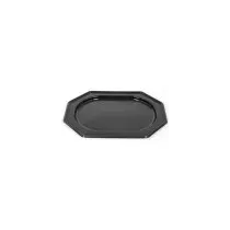 Plat PET octogonal noir 36 × 24cm (par 50)