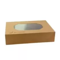 Boîte avec fenêtre brune 360 × 250 × 80 mm (par Caterware) (par 50)