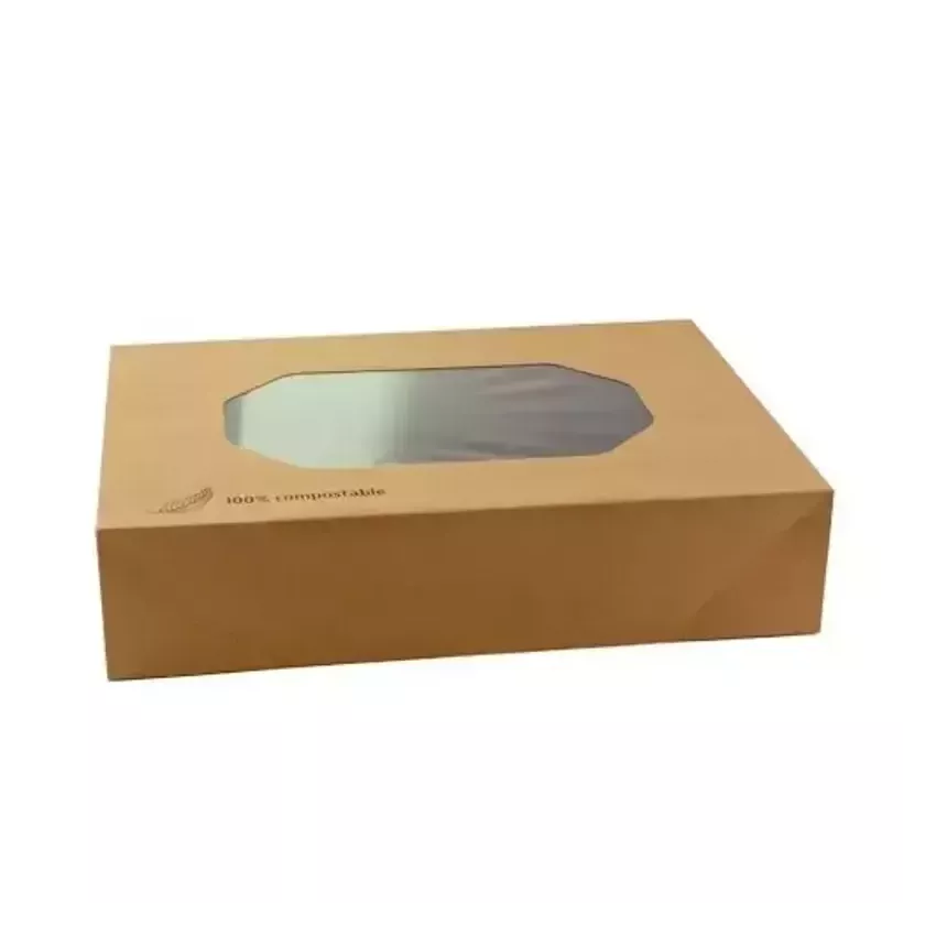 Boîte avec fenêtre brune 560 × 320 × 80 mm (par Caterware) (par 40)