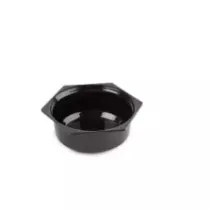 Saladier rond hexagonal plexi noir 205x85mm