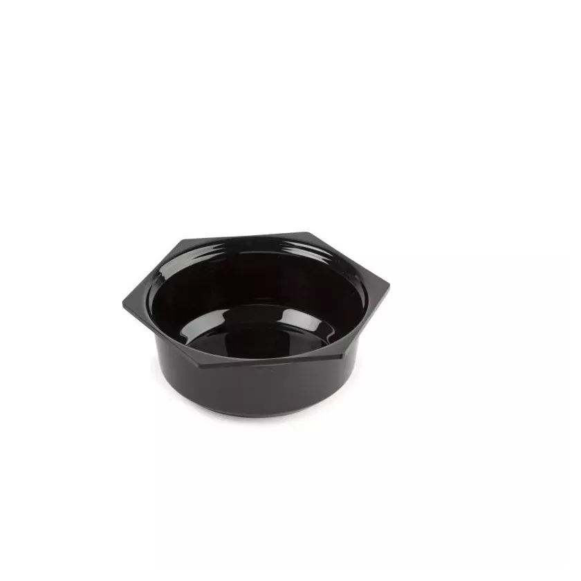 Saladier rond hexagonal plexi noir 205x85mm
