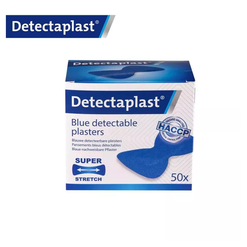 Sparadrap métal détectable bleu papillon 68 × 38 mm (carton 50)