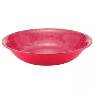 Plat melamine rond rouge rustique d350x70mm