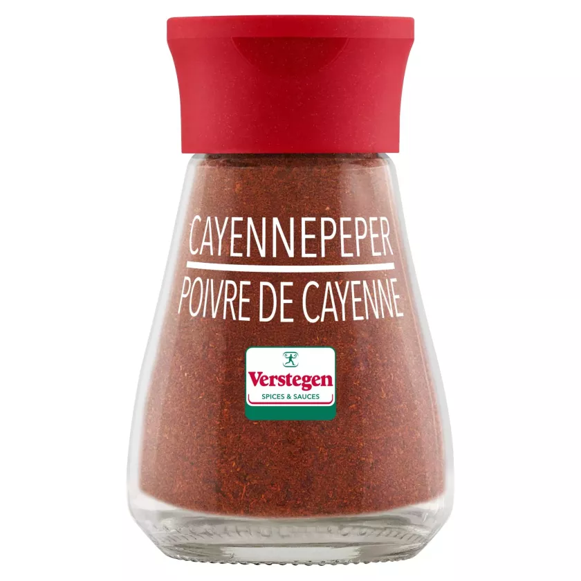 Saupoudr. cayenne moulu 44g Verstegen glas (plateau de 6 pièces)