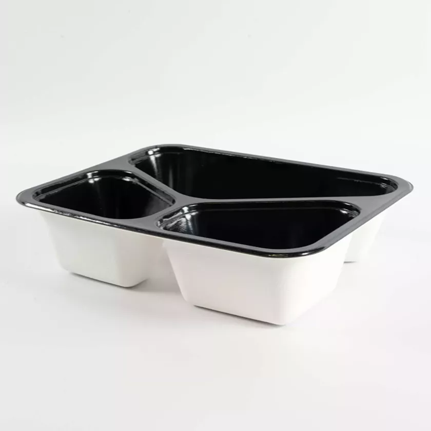 Papier/PET film tray noir 3COMP - 227x178x55mm - Sofitray (carton de 230 pièces)