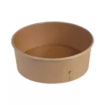 Carton/PLA salade ravier 1,2L d185x66mm naturel - compostable (carton de 300 pièces)
