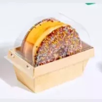 PET couvercle 110x60x55mm pour carton donutbox brun 90x50x55mm (carton de 525 pièces)