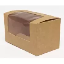 Sandwichbox kraft brun + fenetre 125x70x70mm (carton de 500 pièces)