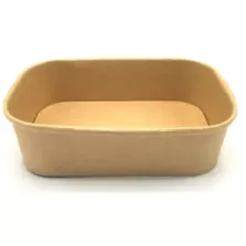Carton/PE ravier 650ml rect. brun 173x121x52mm - ECO (carton de 300 pièces)