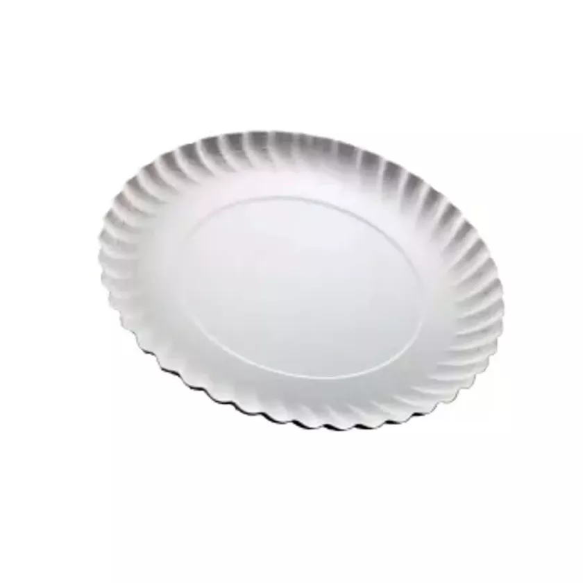 Carton assiette 24cm rond blanc (paquet de 250 pièces)