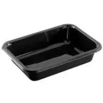 CPET tray 187x137x40mm noir 1COMP - 680ml - C 2187-1F (carton de 464 pièces)