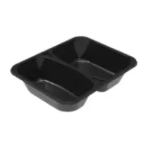 CPET tray 227x178x50mm noir 2COMP - 1280ml - 2227-2J (carton de 260 pièces)