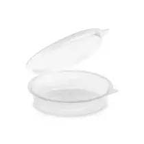 RPET ravier rond 750ml couv. a charniere d220x35mm Olipack (carton de 180 pièces)