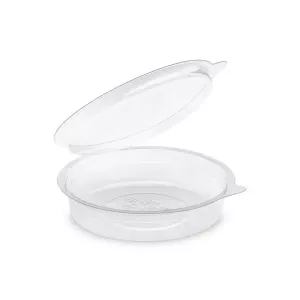 RPET ravier rond 750ml couv. a charniere d220x35mm Olipack (carton de 180 pièces)