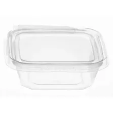 APET ravier 250ml 127x120x38mm Transp. cachete Safe-T strip (carton de 540 pièces)