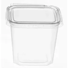 APET ravier 750ml 127x120x102mm Transp. cachete Safe-T strip (carton de 296 pièces)