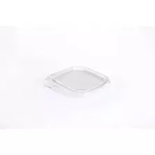 Couvercle PET square tub 120x120mm transp - cachete (carton de 1 000 pièces)