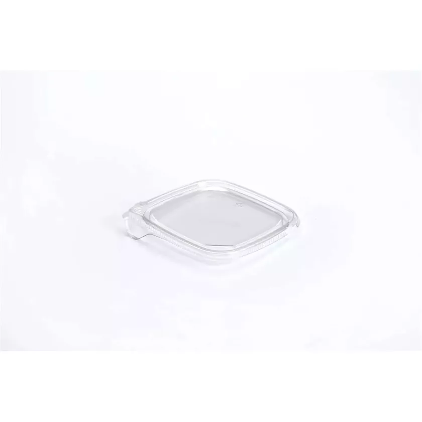 Couvercle PET square tub 120x120mm transp - cachete (carton de 1 000 pièces)