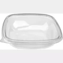 PET square bowl 250ml 125x125x37mm transp (carton de 500 pièces)