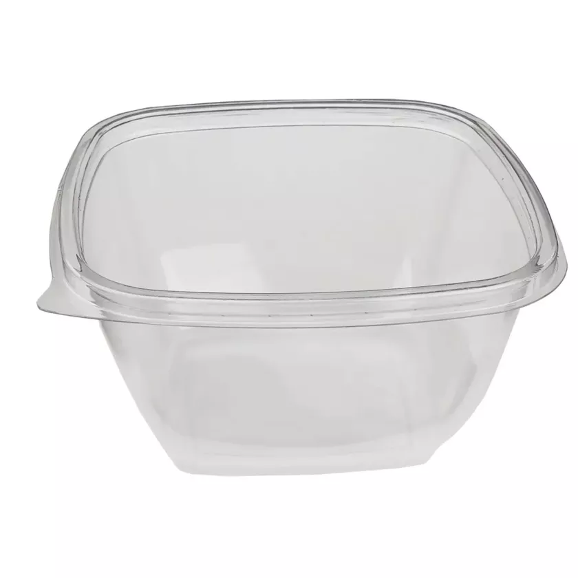 PET square bowl 375ml 125x125x50mm transp (carton de 500 pièces)
