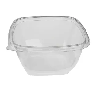 PET square bowl 375ml 125x125x50mm transp (carton de 500 pièces)