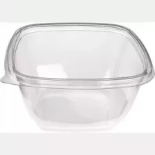 PET square bowl 500ml 125x125x66mm transp (carton de 500 pièces)