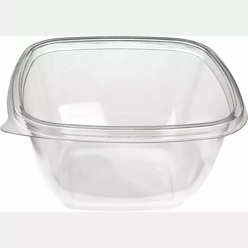 PET square bowl 500ml 125x125x66mm transp (carton de 500 pièces)