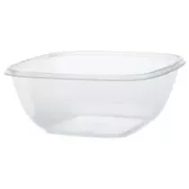 PET square bowl 1,5L 192x192x82mm transp (carton de 300 pièces)