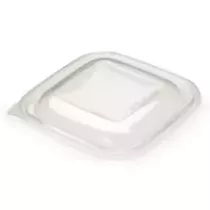 Couvercle PET square bowl 193x193x21mm transp dome (carton de 300 pièces)