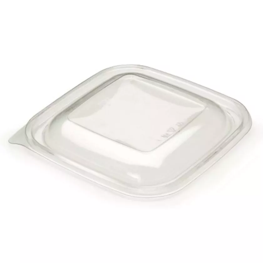 Couvercle PET square bowl 193x193x21mm transp dome (carton de 300 pièces)