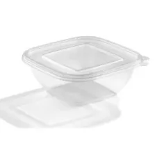 PET square bowl 1L 175x175x65mm transp (carton de 300 pièces)
