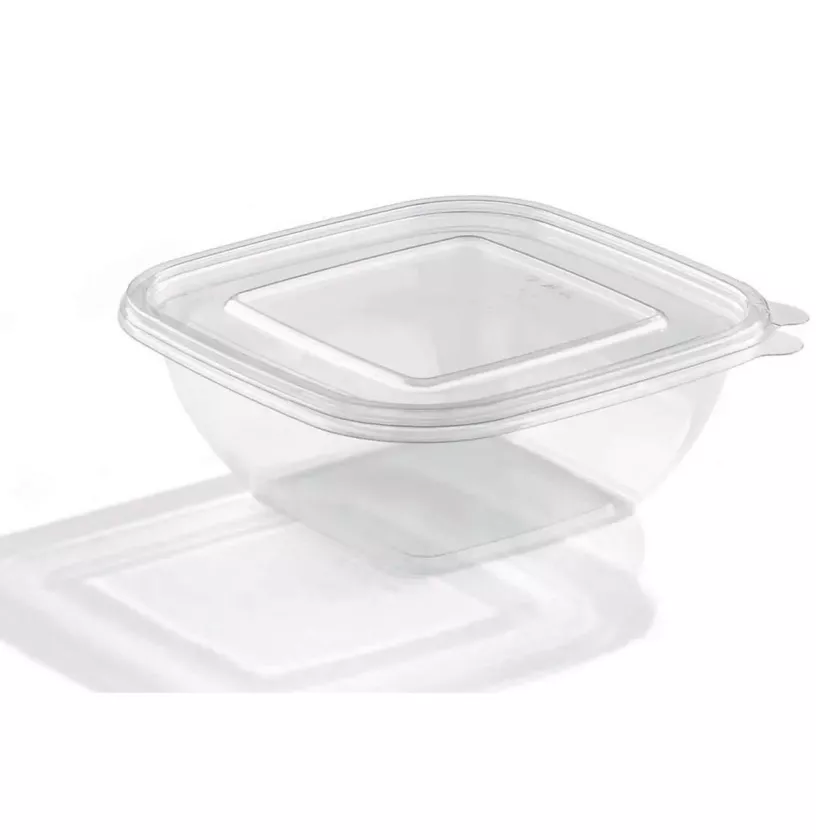 PET square bowl 1L 175x175x65mm transp (carton de 300 pièces)