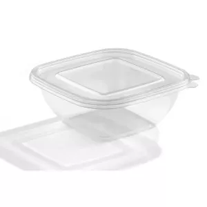 PET square bowl 1L 175x175x65mm transp (carton de 300 pièces)