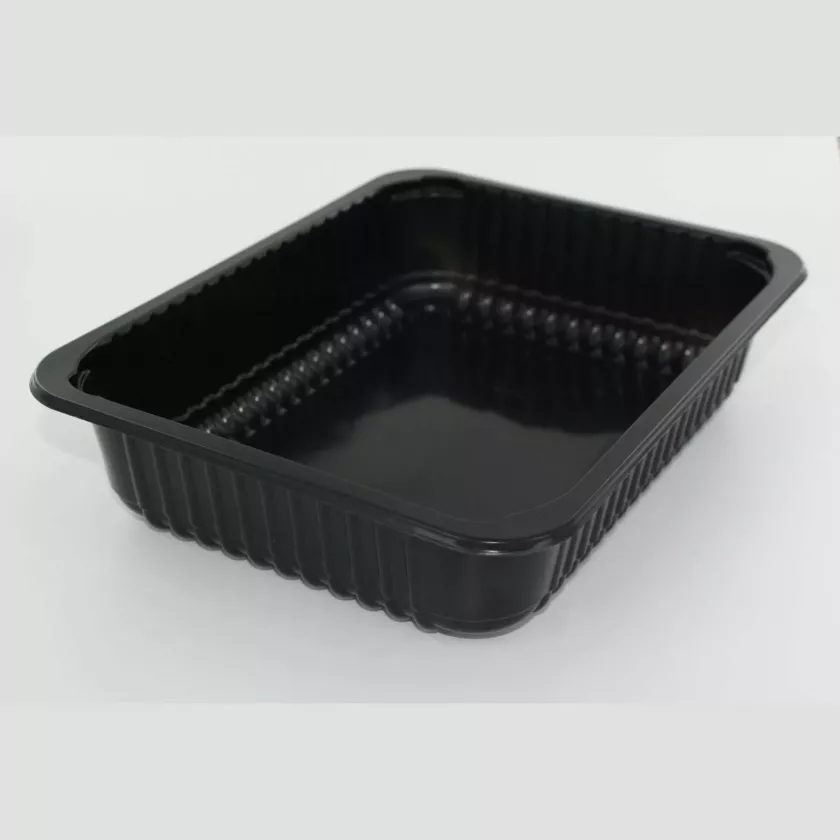 PP tray 227x178x50mm noir cr - fl (carton de 360 pièces)