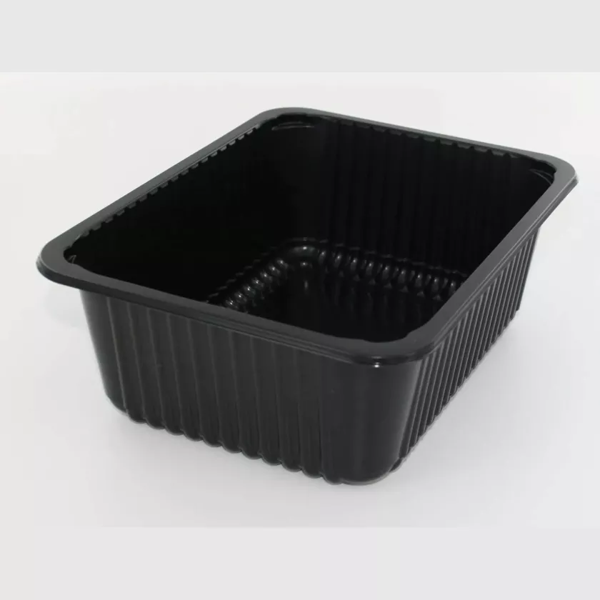PP tray 227x178x80mm noir cr - fl (carton de 324 pièces)