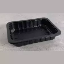 PP tray 187x137x37mm noir E - cr - fl (carton de 1 024 pièces)