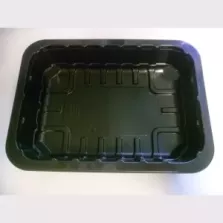 PP tray 187x137x50mm noir E - cr - fl (carton de 1 072 pièces)