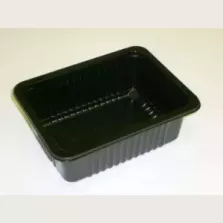 PP tray 187x137x63mm noir E - cr - fl (carton de 1 000 pièces)