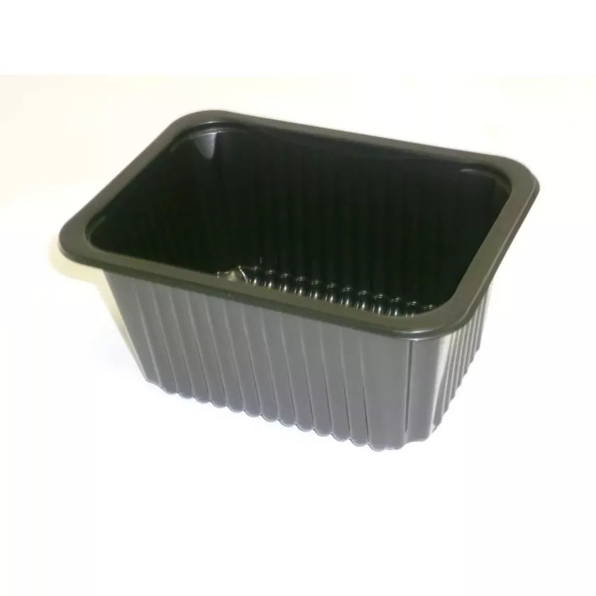 PP tray 187x137x90mm noir E - cr - fl (carton de 960 pièces)