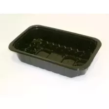 PP tray 230x145x50mm noir E - version legere - cr - fr (carton de 656 pièces)