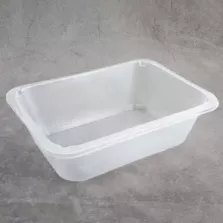 PP tray 187x137x55mm transp 1COMP - cote lisse - E (carton de 1 072 pièces)