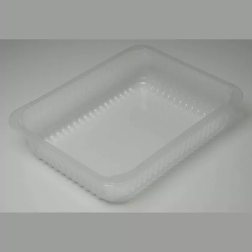 PP tray 227x178x50mm transp cr - fl (carton de 360 pièces)